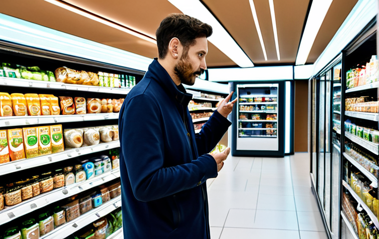 Sustainable & Personalized Low-Cost Shopping in 2030**

"A bright, futuristic grocery store interior in Paris, France, 2030. Customers are interacting with personalized displays showing product origins and environmental impact scores. The store features vertical farming integrated into the design. Focus on the eco-friendly packaging and sustainable sourcing of food products. Everyone is fully clothed in modern, comfortable attire. safe for work, appropriate content, fully clothed, professional, perfect anatomy, correct proportions, natural pose, well-formed hands, proper finger count, natural body proportions, high quality, French setting, family-friendly"

**