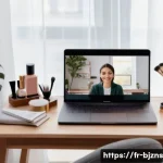 Home 22 로우코스트 비즈니스 모델의 수익원 다각화 방안 - A modern small cosmetics business owner conducting a personalized online beauty consultation via vid...