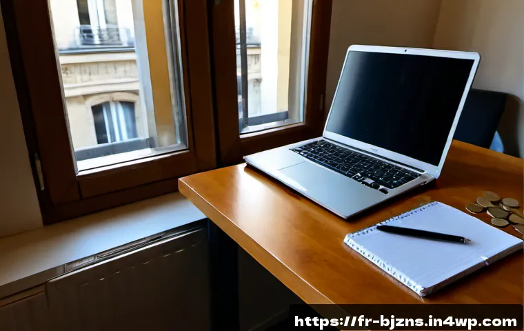 Home 17 로우코스트 비즈니스 모델을 활용한 스타트업 전략 - Photorealistic startup founder in a modest Paris apartment workspace, comparing low-cost business op...